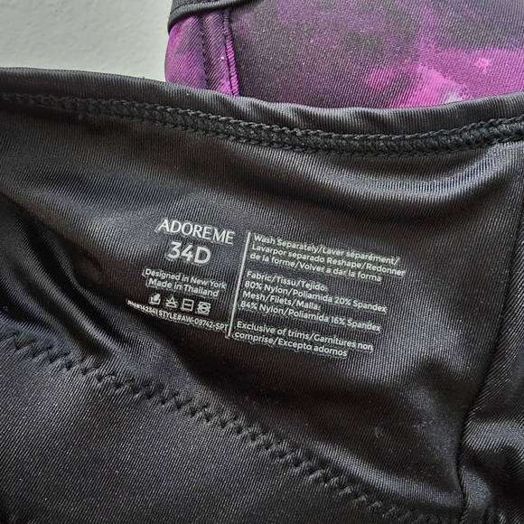 Adore Me Ariza Contour Plus Print Pattern Purple Black 34D - Picture 4 of 10